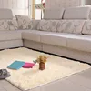 white high quality long pile shaggy fur silk carpet