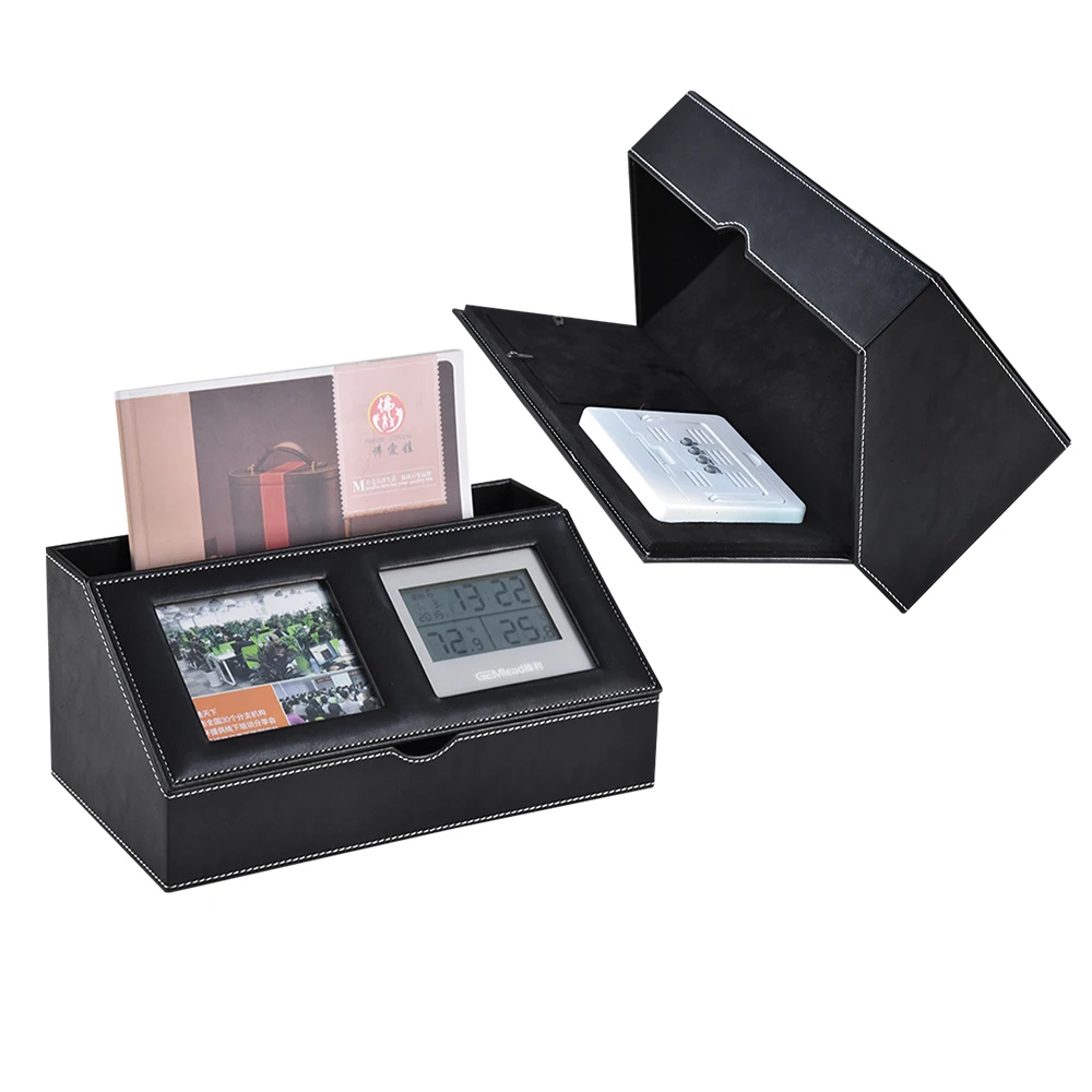 Multifunctional Desk Organizer Office/School Stationery Leather Pen Holder