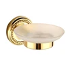 Luxury Golden Wall Mount Bathroom Shower Glass Brass Soap Holder Dish