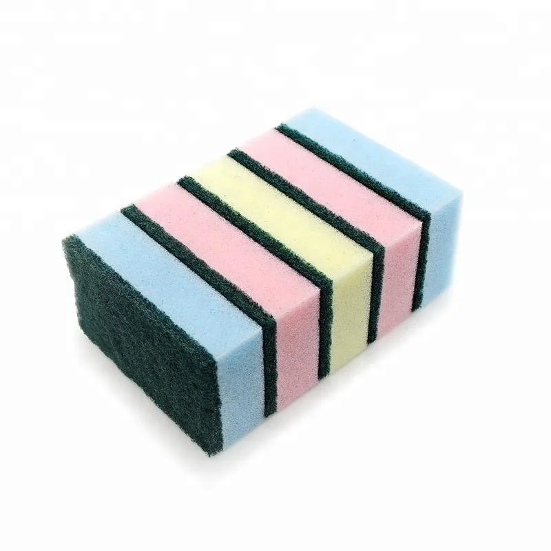 2018 hot sale heavy duty usage kitchen scouring pads/cleaning sponges