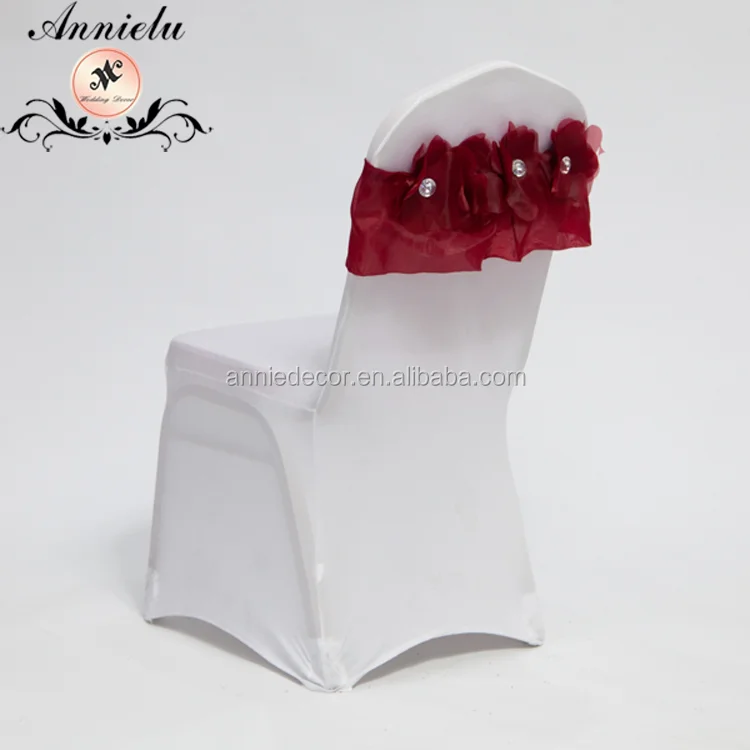 Hotel purple elegant satin chair band wedding chair sashs cover