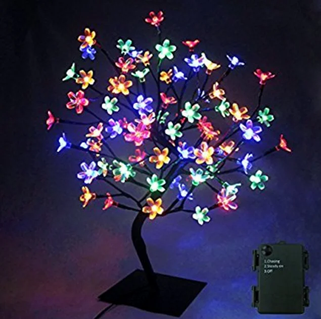 45cm Led Cherry Blossom Bonsai Tree Light With 48leds warm white color for indoor desk decoration