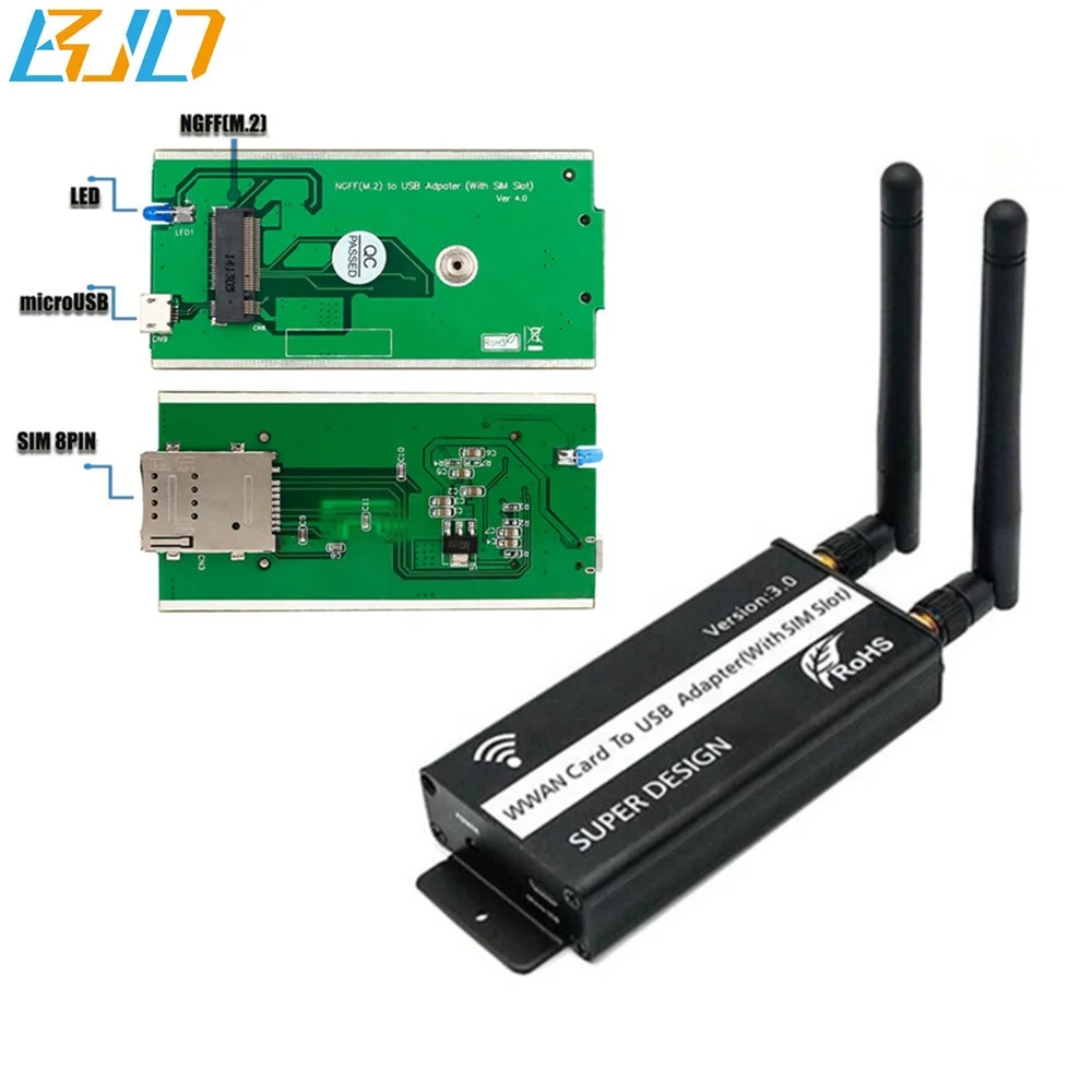NGFF (M.2) Wifi Wireless Module to USB 2.0 Adapter Card with SIM Card Slot for GSM/GPRS/3G/WLAN/WWLAN/GPS/4G/ LTE, Black
NGFF (M.2) Wifi Wireless Module to USB 2.0 Adapter Card with SIM Card Slot for GSM/GPRS/3G/WLAN/WWLAN/GPS/4G/ LTE, Black