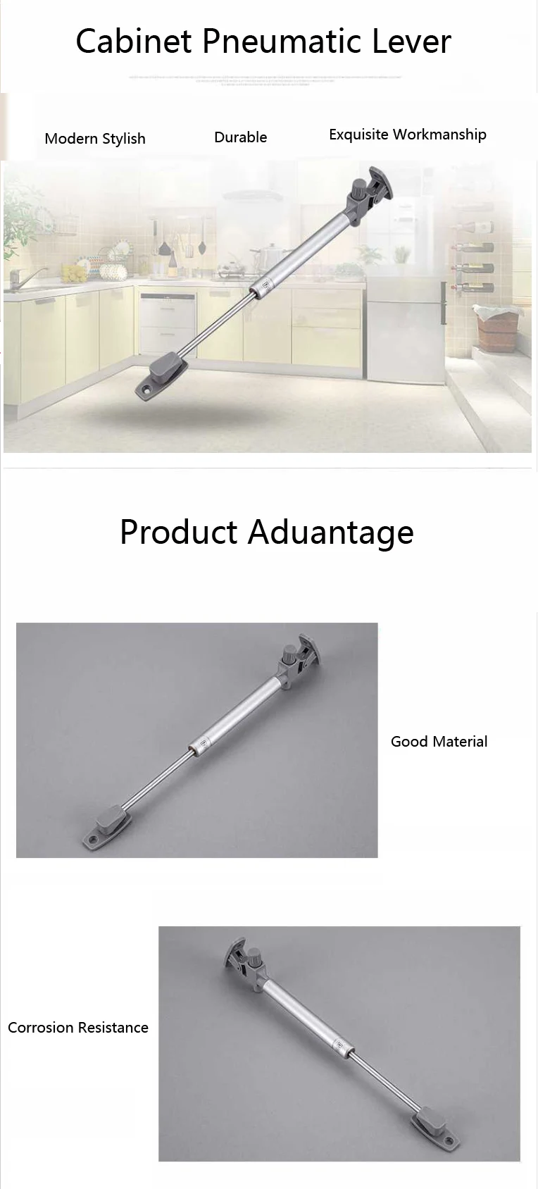 Easy lift gas spring with 100N  for cabinet gas spring with LED light VT-05.007