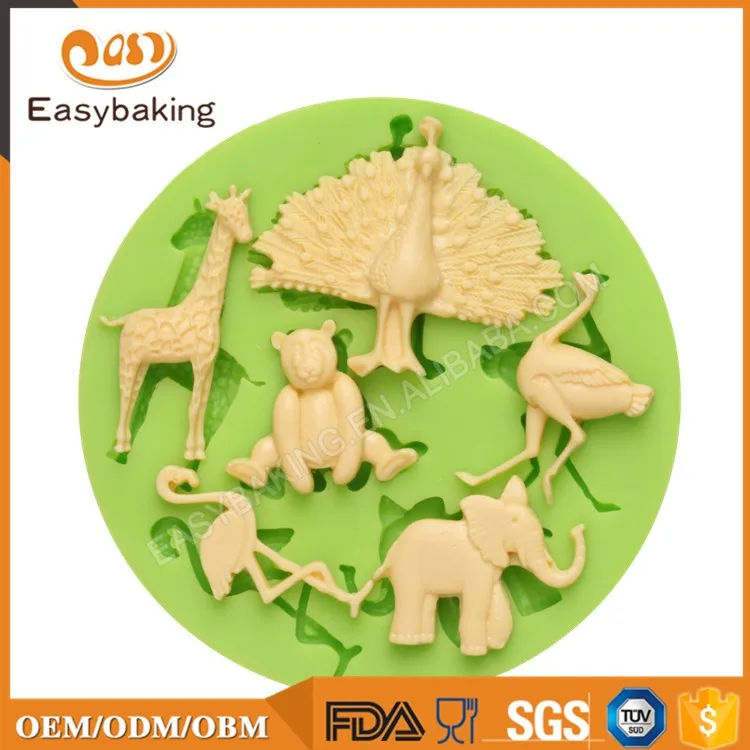ES-0047 Silikonformen mit Tiermotiv, Fondantform zum Dekorieren von Kuchen