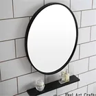 metal wall round decorative bathroom black framed mirror for hotel project