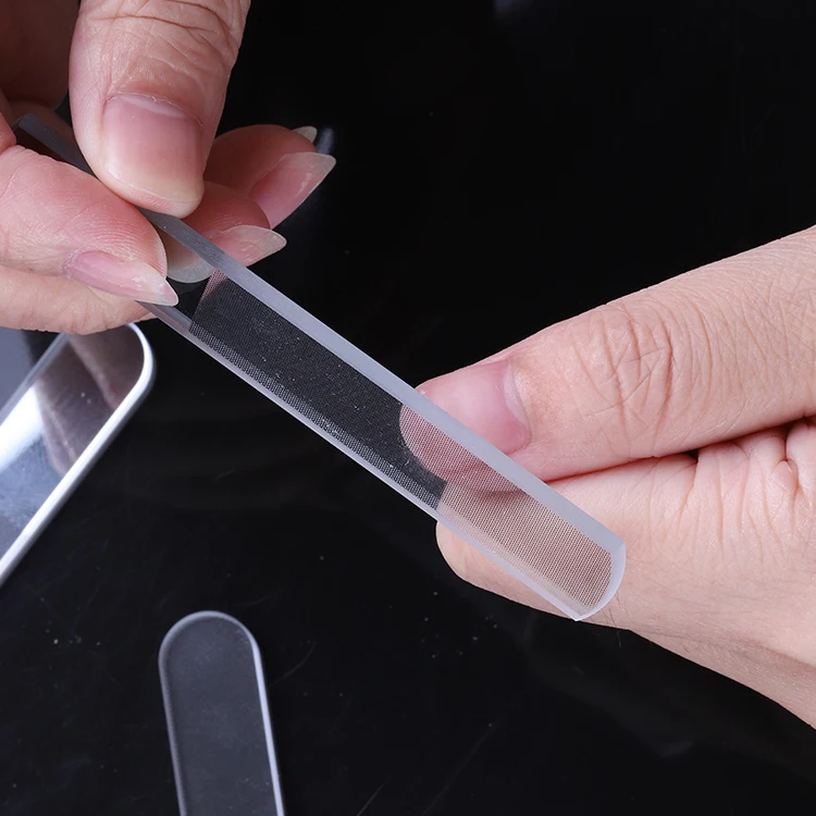tszs oem 欢迎定制双面透明纳米玻璃指甲锉个人批发水晶指甲锉套装