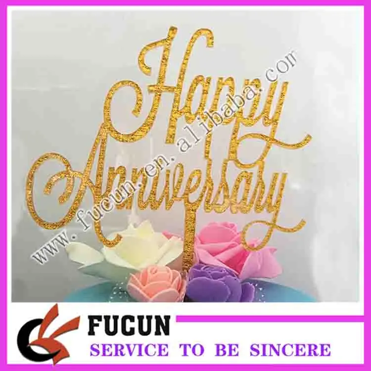 Happy anniversary acrylic cake topper
