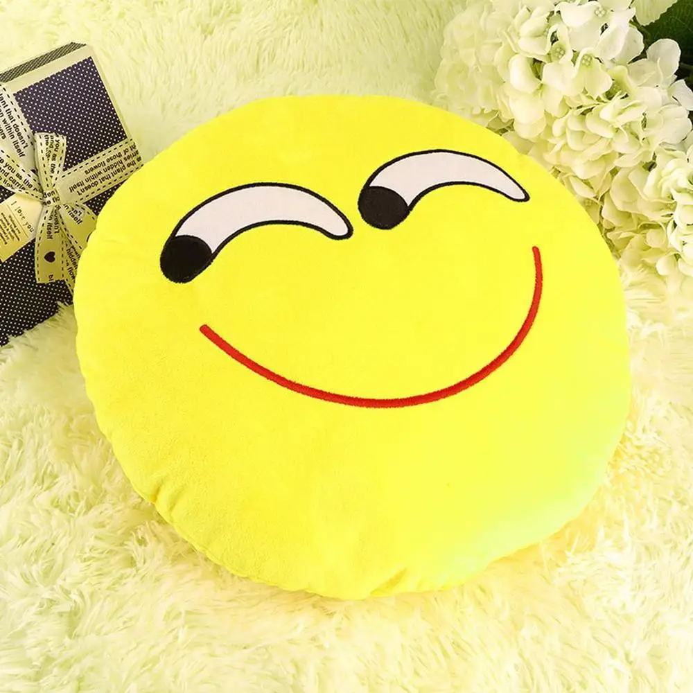 pretty Soft cute Emoji Smile Emoticon Pretty Round Cushion Pillow Stuffed Plush Toy