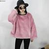 The Simple Style Soft Feeling Top Quality Girls Pink Fake Fur Coats