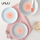 Multiple sizes ceramic round colorful eco friendly plates souvenir plate for home use
