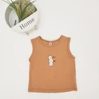 High Quality Vintage Kids Solid Clothing Boutique Sleeveless Open Back Vest For Children