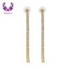 Aidaila Free Delivery To India Gold Jewelry Wholesale Simple Party Rhinestone Long Earrings For Women