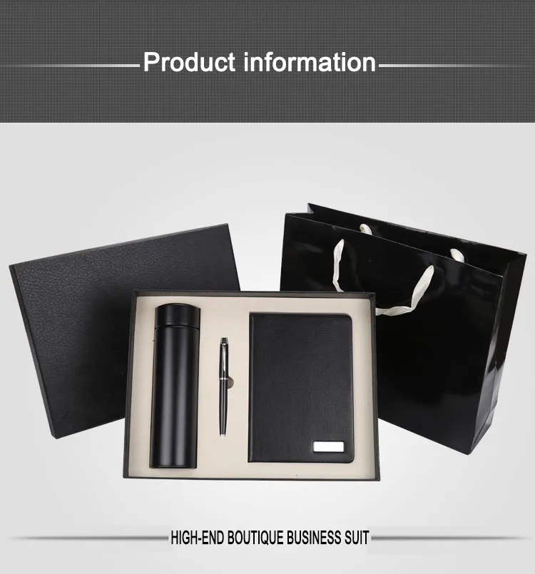 2019 new arrival leather office business notebook gift set with