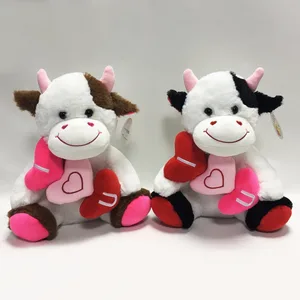 hot selling plush stuffy valentines dairy cow toys lovely cattle