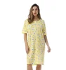 New Design Gorgeous Women Short Sleeve Nightgown Sleep Dress 100% Cotton Sleepwear Loose