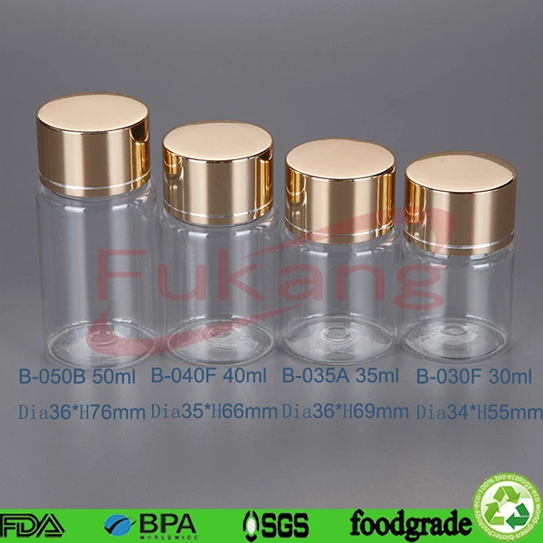 30ml~50ml clear bottle with aluminum cap