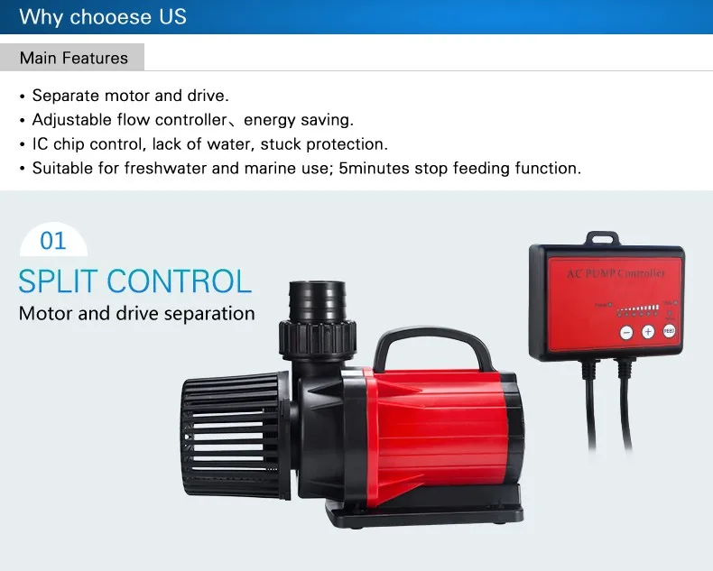 2017 New Product Big Flow 20000l Aquarium Ac Brushless Water Pump For