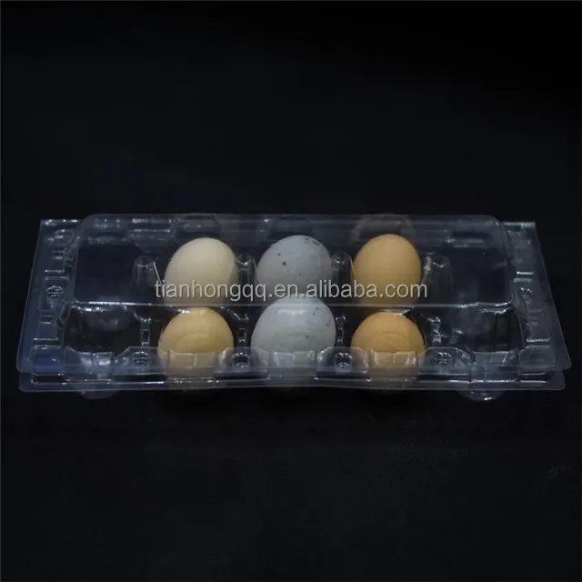 المصنع مباشرة بيع 6 ثقوب يعاد pet نفطة الدجاج البيض علبة البيض الكرتون