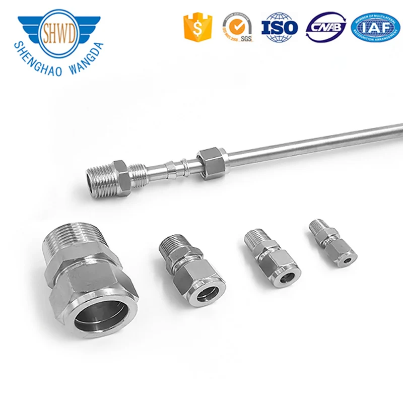 Stainless Steel straight Reducing Double Ferrules Tube Fitting For Steel Pipe Connection.jpg