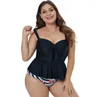 Wholesale Soft Black Bikini Plu Size Swimwear 2 Pieces Swimsuit for Women