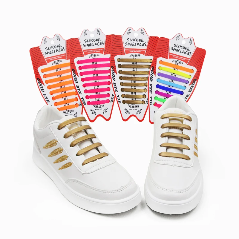 

16pcs/set Adult Lazy Elastic No Tie Shoelaces Free Tying Silicone Shoelace Easy Shoe Laces Wholesale, 13 colors