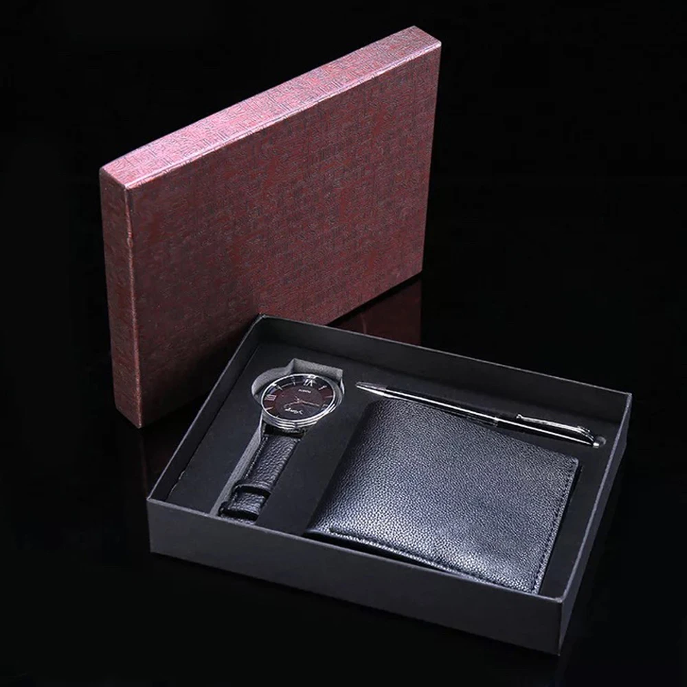 Men Watch Gifts Set For Ballpoint Pen PU Wallet Fashion Quartz Wristwatch Luxury Business Gift
Men Watch Gifts Set For Ballpoint Pen PU Wallet Fashion Quartz Wristwatch Luxury Business Gift