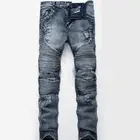 custom new pattern jean pant men biker straight jean