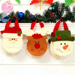 custom santa snowman reindeer candy felt xmas gift bag