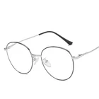 students Anti-blue light glasses frames women fashion oval goggle men vintage metal optical spectacle frame wholesale