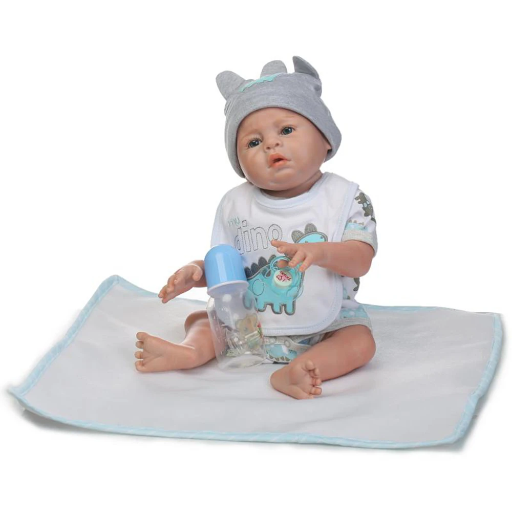 New Supler Real Boutique Reborn Babies Dolls 20 Full Body Silicone Reborn Boy Dolls Rooted Mohair Eyelashes Baby Gift Reborn (8)