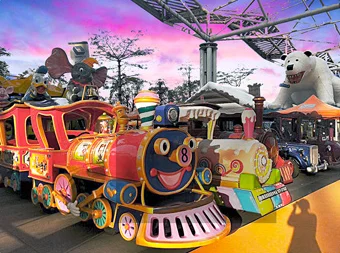 Kids Electric Trackless Train , Color Custom Electric Trains For Children