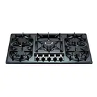Built in 5 burner black stainless steel gas stove with cast iron suppotrt