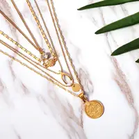Charm Multilayer Jewelry Gold Chain Necklace Fashion Trendy Women Necklace 
Charm Multilayer Jewelry Gold Chain Necklace Fashion Trendy Women Necklace