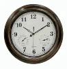 BOGOTIME Home Decor 18 inch Big Oversized Outdoor Waterproof DCF Radio Controlled Wall Clock with Temperature and Humidity