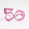 Number Sunglass For Halloween Carnival Plastic Glitter Diamond Glasses For Birthday Party