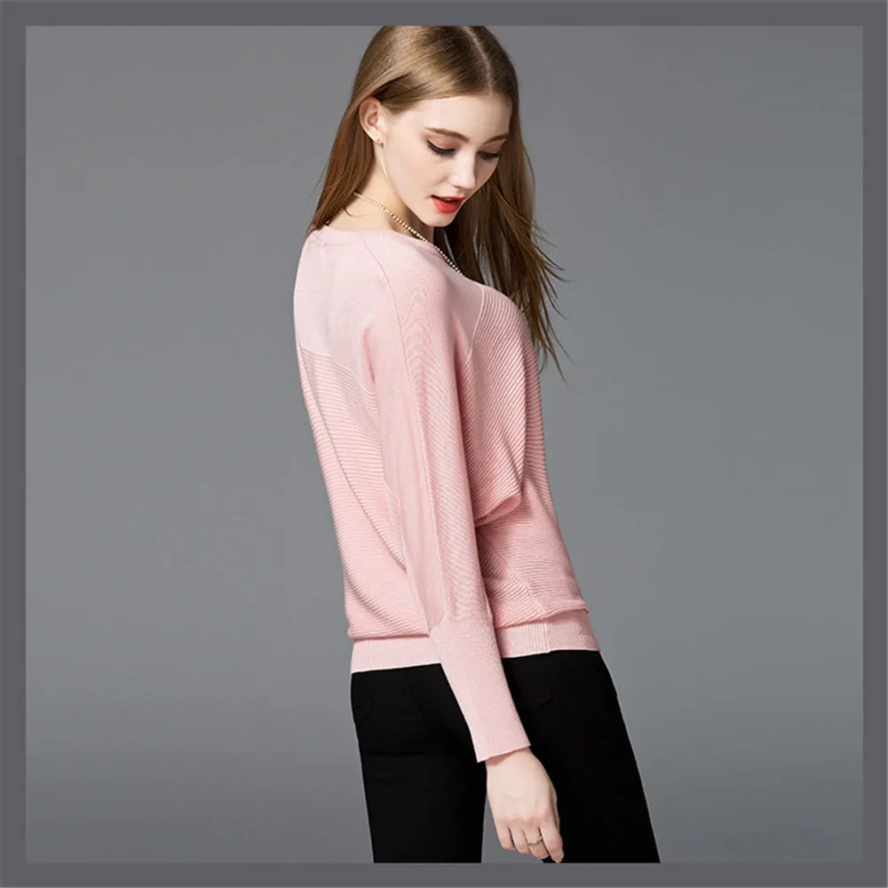 Cotton Women Blouses 2018 Spring Modal Pullover loose Blouse Women O-neck Knitted Blouse Women Batwing sleeve Sweater Shirt (7)