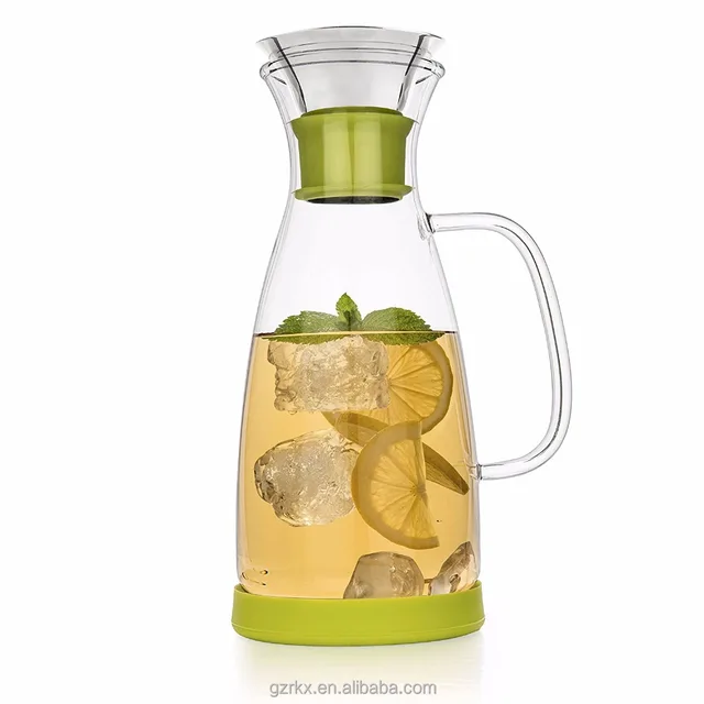 water jug hand blown eco-design borosilicate glass tea pitcher