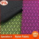 Hot selling 210D black yarn crossing rectangle grid nylon fabric with PU coated cover