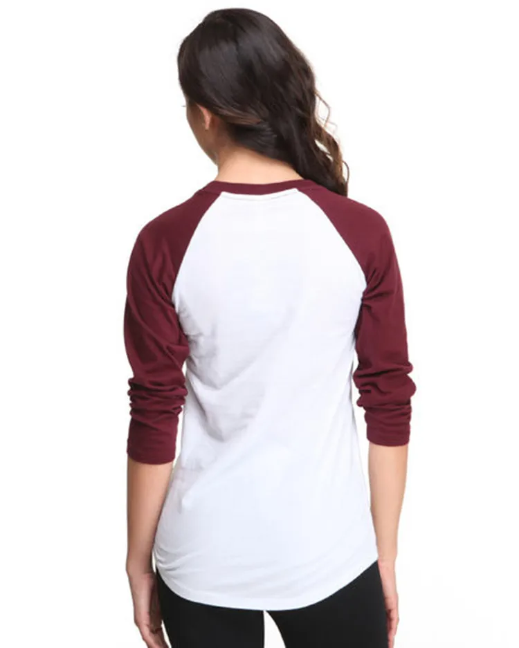 Women plain raglan long sleeves t shirt wholesale, View plain raglan
