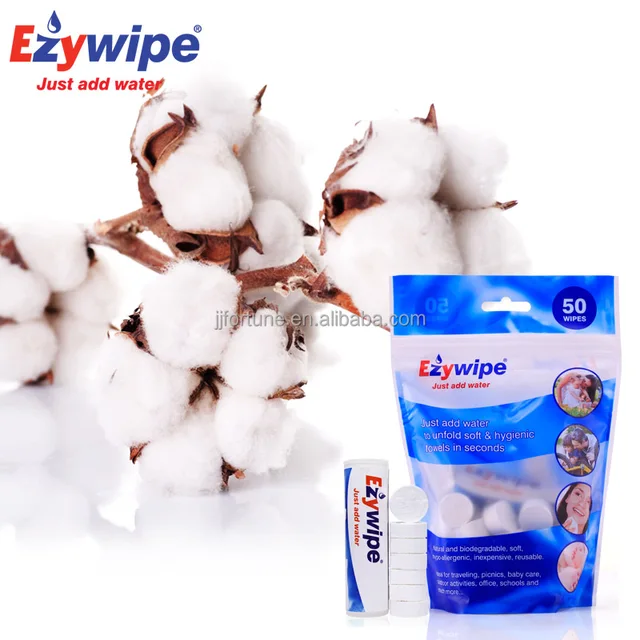 compressed coin towel/ face tissue 22*24cm 50pcs with portable