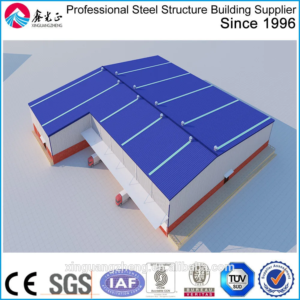 irregular shape h steel structure l shape warehouse