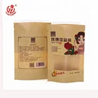 Reusable Stand Up Ziplock Kraft Paper Pouch Bag With Clear Window