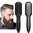 Men Beard Straightening 3 In 1 Hair Straightener And Curler Brush Professional Hair Quick Styler Tool For Men