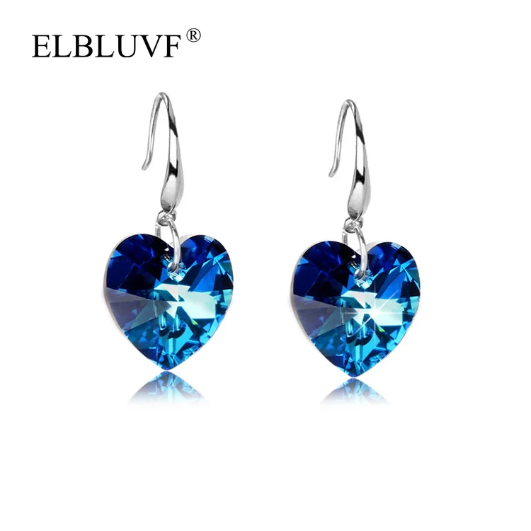 ELBLUVF 925 Sterling Silver The heart of the ocean blue crystals earrings for Christmas gift
ELBLUVF 925 Sterling Silver The heart of the ocean blue crystals earrings for Christmas gift