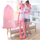 Customized stuffed plush toy soft animal long arms and long legs pink panther plush toy