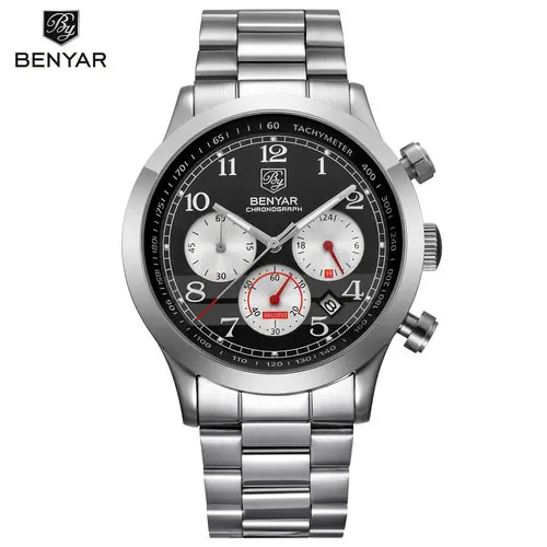 BENYAR 5107M Men Japan Quartz Watches Stainless Steel Military Sport Chronograph Wristwatch
BENYAR 5107M Men Japan Quartz Watches Stainless Steel Military Sport Chronograph Wristwatch