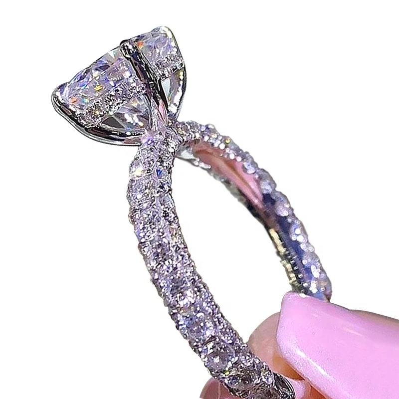 HSR591Hot Блеск Полный горный хрусталь Принцесса занимается обручальные кольца с бриллиантами женщин Последние золотые кольца конструкции для девочек B2447