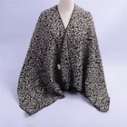 customized black warm women winter shawl in stock