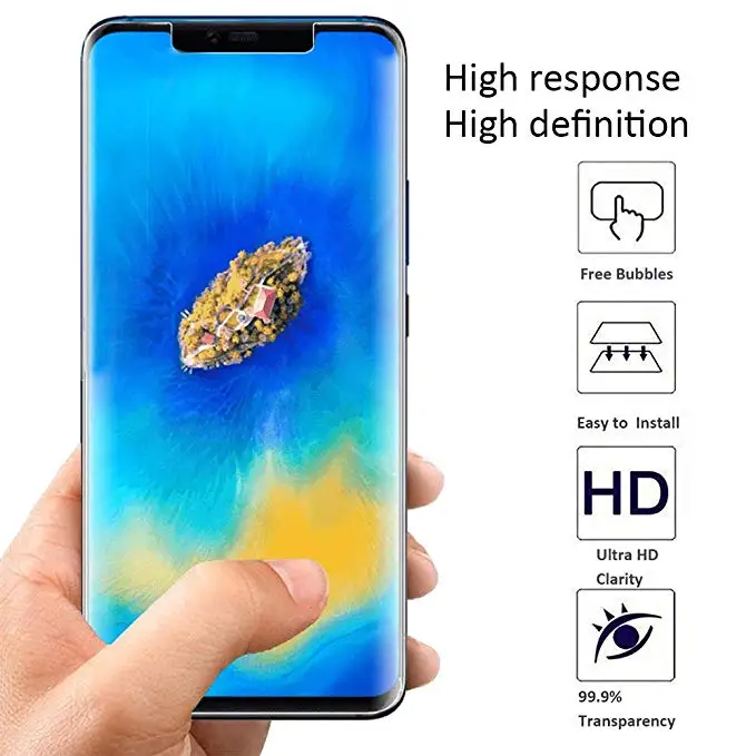 Anti scratch clear full covered screen protector for Huawei Mate 20pro,edge to edge full coverage screen protector - ANKUX Tech Co., Ltd